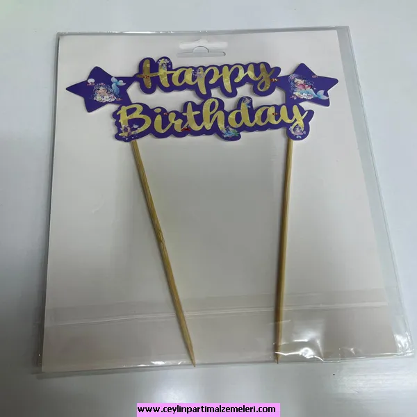 Deniz Kızı Temalı Pasta Bayrağı